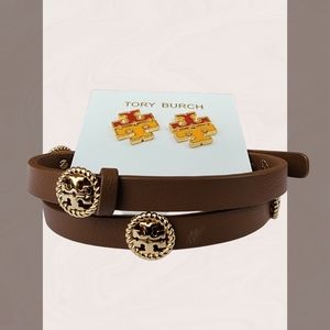 Belt style ladies bracelet w/ Stud earings Tory Burch NWT